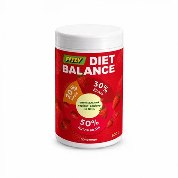 Функціональний коктейль Fitly Diet Balance, 500 грам - Полуниця