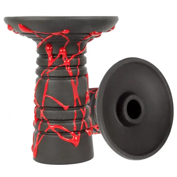 Кальянная чаша Gusto Bowls Alien Black Glaze Red 9см из глины в глазури под упрлотнитель