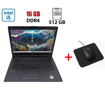 Ультрабук Fujitsu LifeBook U7410 / 14" (1920x1080) IPS / Intel Core i5-10210U (4 (8) ядра по 1.6 - 4.2 GHz) / 16 GB DDR4 / 512 GB SSD NVMe / Intel UHD Graphics / WebCam б/у + Подарок Мышка и коврик