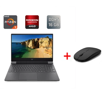 Игровой ноутбук Б-класс HP Victus 15-fb2 / 15.6" (1920x1080) IPS / AMD Ryzen 5 7535HS (6 (12) ядер по 3.3 - 4.55 GHz) / 16 GB DDR5 / 512 GB SSD / AMD Radeon RX 6550M, 4 GB GDDR6, 64-bit / WebCam б/у + Подарок Беспроводная мышь / USB