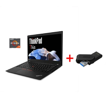 Ультрабук Lenovo ThinkPad T14s Gen 1 / 14" (1920x1080) IPS Touch / AMD Ryzen 7 Pro 4750U (8 (16) ядер по 1.7 - 4.1 GHz) / 16 GB DDR4 / 256 GB SSD / AMD Radeon RX Vega 7 Graphics / WebCam / Win 11 Pro б/у + Подарок Накопитель Kingston 64GB