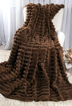 Плед шарпей королівський Home Textiles Brown 200*230 см покривало на ліжко диван коричневе