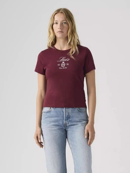 Футболка хлопковая короткая женская Levi`s 989369065 M Бордовая (1159865476)