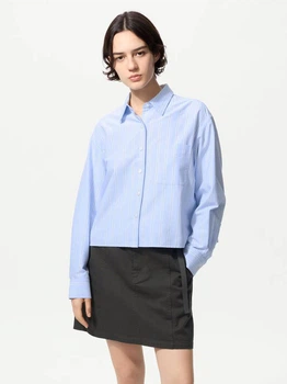 Рубашка женская Uniqlo 111495321 2XL Голубая (1159865541)