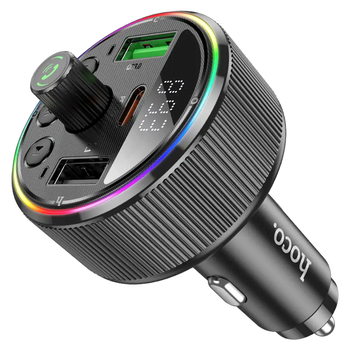 FM трансмиттер Bluetooth 30Вт быстрая зарядка для автомобиля черный Hoco LS-2035