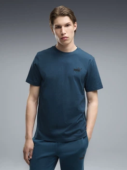Футболка бавовняна довга чоловіча Puma Essentials Foundation 68253536 S Midnight Petrol (4070033329047)