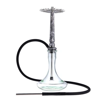 Кальян Tiaga Astra Crystal Silver с шахтой из нержавеющей стали и декоративным элементом из эпоксидной смолы, 55 см