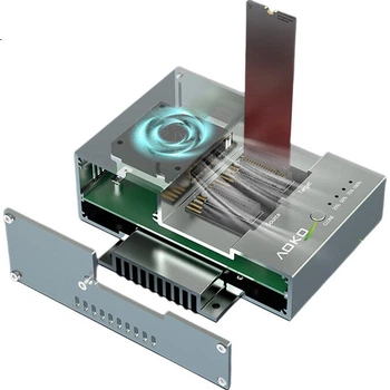 Дубликатор дисков AOKO S2CG на два отсека, для клонирования NVMe и M.2 SATA, автономный, 20 Гбит/с, с вентилятором охлаждения