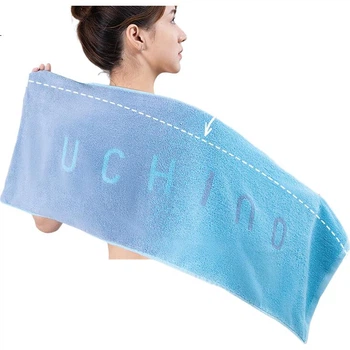 Полотенце UCHINO спортивное из хлопка впитывающее пот потолщенное, для спортзала/бега, фиолетово-синее