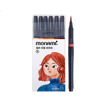 М'який пензель Monami для каліграфії, пензель для малювання, акварельний пензель, водостійкий та стійкий до кольору, розписаний вручну кольоровий пензель, портретна серія, набір з 6 кольорів, акварельний пензель