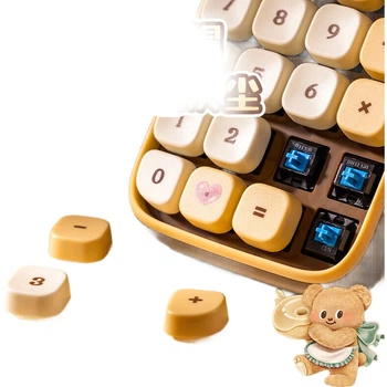 Калькулятор Deli Butter Bear механический настольный, NS043-B, зеленый