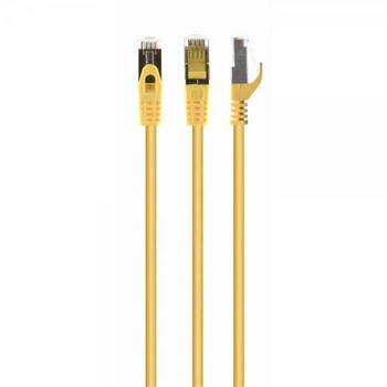 Патч-корд S/FTP Cablexpert (PP6A-LSZHCU-Y-20M) cat.6a, литий, 50u "штекер із заскочкою, 20 м, жовтий ( 25087 )