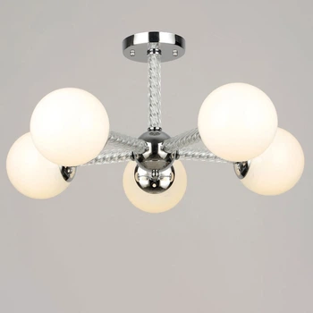 Люстра молекула стельова Light House SRS-20630/5 CH хром, плафони білі