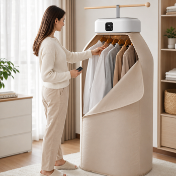 Вертикальна електросушарка для одягу з гарячим повітрям dryer AND XL-1187 для білизни з чохлом та таймером