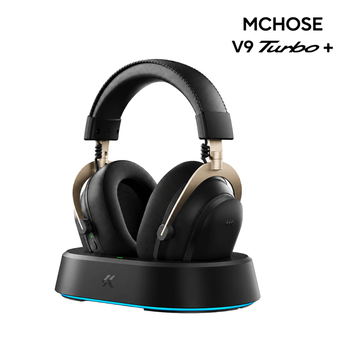 Наушники MCHOSE V9 Turbo+ с магнитной док-станцией, беспроводные - Черный/Золотой
