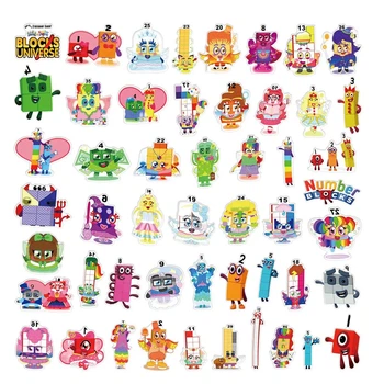 Набор стикеров стикерпак 50 шт НамберБлокс NumberBlocks виниловые водостойкие наклейки