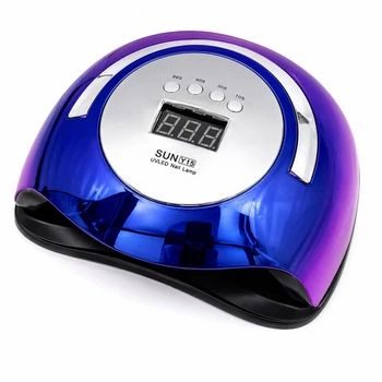 Лампа Sun Y15 Chrom UV/LED 168W (розовый с синим) с дисплеем и датчиком движения для гель-лака и маникюра
