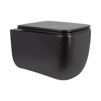 Унитаз подвесной Qtap Gemini безободочный с сиденьем Soft-close QT2533076EUQMB Черный