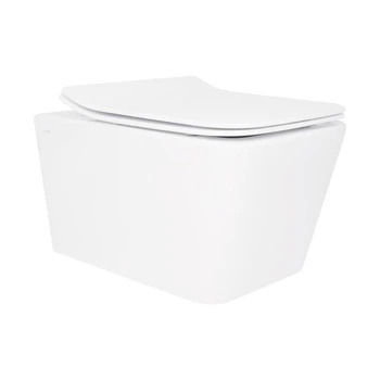 Унитаз подвесной Qtap Crow Rimless с сиденьем Slim Duroplast/Soft-close/Quick Release QT05335170W 520x360x290 мм Белый