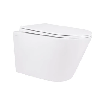 Унитаз подвесной Qtap Crow Rimless с сиденьем Slim Duroplast/Soft-close/Quick Release QT16335178W 520x360x320 мм Белый