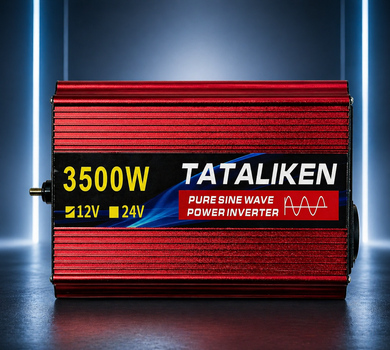 Инвертор с чистой синусоидой 12V → 220V Tataliken 3500W для ноутбука, котла, холодильника и большинства бытовой техники