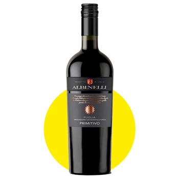Вино Альбинелли Примитиво Пулья/Albinelli Primitivo Puglia красное сухое, 0,75л, 13%