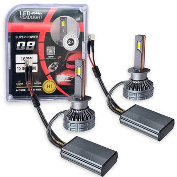 Светодиодная лампа LED Headlight Q8 H1 160W 12000Lm Белый и Желтый с управлением через смартфон (комплект 2 шт) (35151)