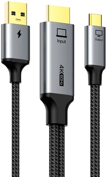 Кабель CABLETIME HDMI – USB-C с USB питанием 4K60Hz, 2 м (CC18L)