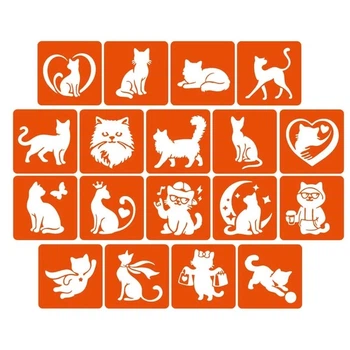Набор Трафаретов Для Био-тату "котики" Fresh Tattoo Cats-5x5-18 (397399)
