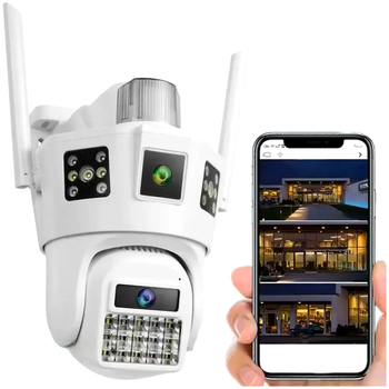 WiFi камера видеонаблюдения 12Мп с ночным видением для дома и офиса поворотная IP66 LS-1005