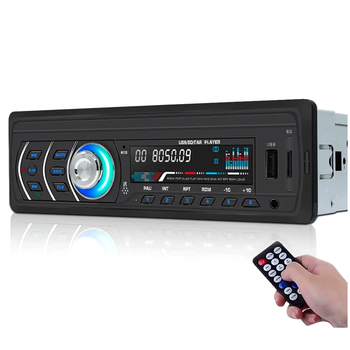 Автомагнитола 1din с Bluetooth AUX USB SD FM и пультом для автомобиля черный LS-434