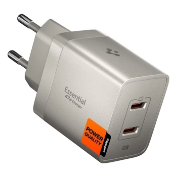Мережевий зарядний пристрій Spigen Essential 2-Port 47W Natural Titanium (8800283315837)
