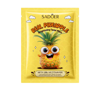 Маска для обличчя тканинна Sadoer Pineapple зволожуюча з ананасовим екстрактом 25 г (6942349733628)