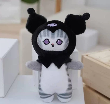 М'яка іграшка брелок Котик у костюмі Куромі, Kuromi 16 см