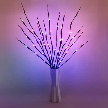 Світлодіодні декоративні гілки URAQT LED 73 см, комплект 6 шт., 120 LED, гнучкі гілочки з підсвічуванням на батарейках для вази, дому, інтер'єру та святкового декору