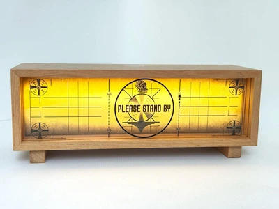 3D ночник Fallout "Please stand by" натуральное дерево (LED, Аккумулятор, USB Type-C)
