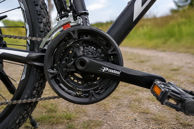 Шатуны PROWHEEL 42/34/24T 170 мм под квадрат для горного велосипеда, черные с защитой цепи