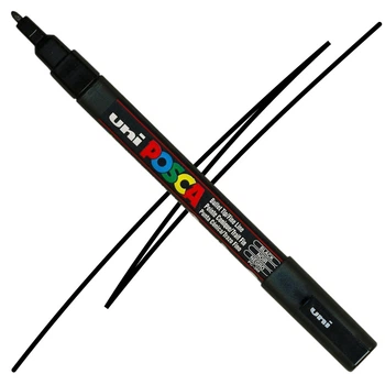 Маркер акриловый Uni Posca PC-3M Black (Черный) 0.9-1.3 мм