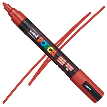 Маркер акриловый Uni Posca PC-5M Ruby Red (Темно-красный) 1,8-2,5 мм