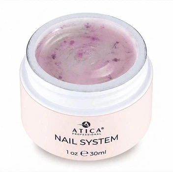 ATICA Builder Gel Floral 06 15мл молочно-бежевий гель з сухоцвітами фуксія