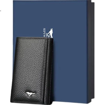 Брелок SEPTWOLVES мужской для ключей, кожаный, с держателем карт, подарочный