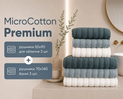 Набор турецких махровых полотенец Cestepe MicroCotton Premium 3 штуки 50x90 + 3 штуки 70х140 Ezgi 6 плотность 600 г/м2