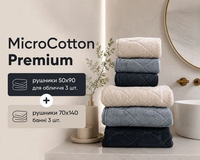 Набор турецких махровых полотенец Cestepe MicroCotton Premium 3 штуки 50x90 + 3 штуки 70х140 Voli 2 плотность 600 г/м2