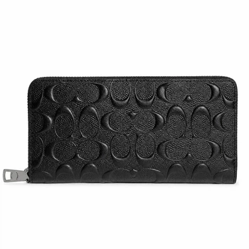 Портмоне Coach Accordion Black мужское кожаное