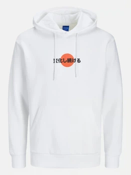 Худи мужское Jack & Jones Jorbradley Behind Sweat Hood Gbs23 XL Белый 12257387-WHITE