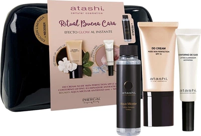 Zestaw do pielęgnacji twarzy Atashi Good Face Ritual Coffret DD Krem Medium 50 ml + Krem pod oczy 15 ml + Płyn micelarny 60 ml + Kosmetyczka (8429449105138)