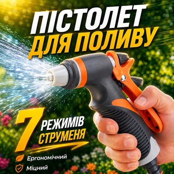 Пистолет распылитель садовый насадка на шланг для полива и мойки авто высокого давления с регулировкой режимов струи Kayfovo PR-4