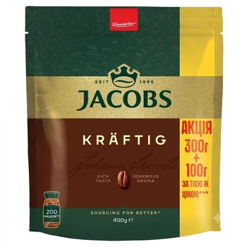 Кофе растворимый Jacobs Kraftig экон.пакет 400 г