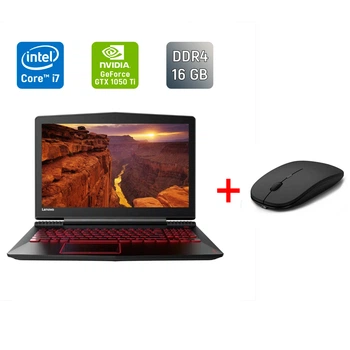 Игровой ноутбук Б-класс Lenovo Legion Y720-15IKBN / 15.6" (1920x1080) IPS / Intel Core i7-7700HQ (4 (8) ядра по 2.8 - 3.8 GHz) / 16 GB DDR4 / 128 GB SSD + 500 GB HDD / nVidia Geforce GTX 1050 Ti, 4 GB GDDR5, 128-bit / HDMI / WebCam б/у + Подарок Мышь