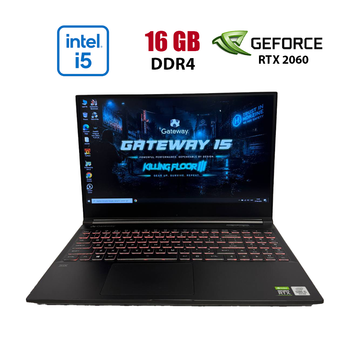 Игровой ноутбук Б-класс Gateway GWTN156-3BK / 15.6" (1920x1080) IPS / Intel Core i5-10300H (4 (8) ядра по 2.5 - 4.5 GHz) / 16 GB DDR4 / 512 GB SSD / nVidia GeForce RTX 2060, 6 GB GDDR6, 192-bit / WebCam б/у